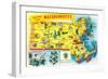 Map of Massachusetts-null-Framed Art Print