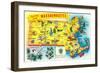 Map of Massachusetts-null-Framed Art Print