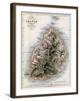 Map of Mauritius, Illustration from "Paul et Virginie" by Henri Bernardin de Saint-Pierre, 1836-A.h. Dufour-Framed Giclee Print