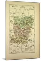 Map of Mayenne France-null-Mounted Premium Giclee Print