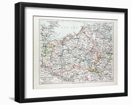 Map of Mecklenburg Germany 1899-null-Framed Giclee Print