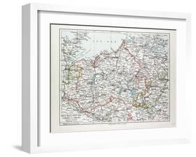 Map of Mecklenburg Germany 1899-null-Framed Giclee Print