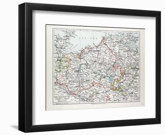 Map of Mecklenburg Germany 1899-null-Framed Giclee Print