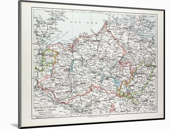 Map of Mecklenburg Germany 1899-null-Mounted Giclee Print