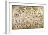 Map of Mediterranean Sea by Francois Ollive, Marseille, 1664-null-Framed Giclee Print