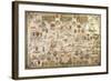 Map of Mediterranean Sea by Francois Ollive, Marseille, 1664-null-Framed Giclee Print