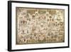 Map of Mediterranean Sea by Francois Ollive, Marseille, 1664-null-Framed Giclee Print