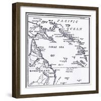 Map of Melanesia, 1908-null-Framed Giclee Print