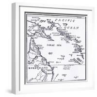 Map of Melanesia, 1908-null-Framed Giclee Print