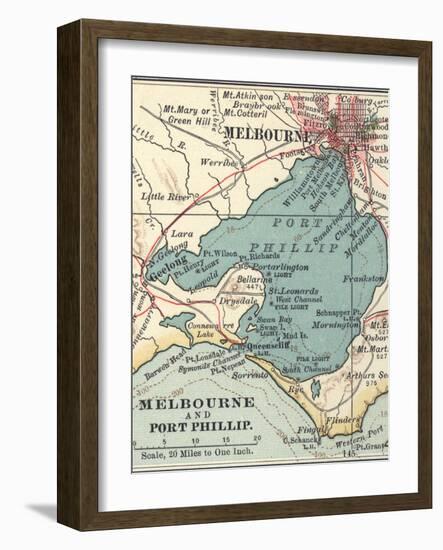 Map of Melbourne (C. 1900), Maps-Encyclopaedia Britannica-Framed Art Print