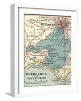 Map of Melbourne (C. 1900), Maps-Encyclopaedia Britannica-Framed Art Print