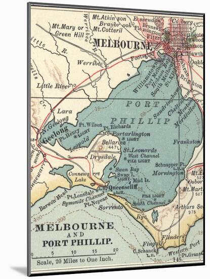 Map of Melbourne (C. 1900), Maps-Encyclopaedia Britannica-Mounted Art Print