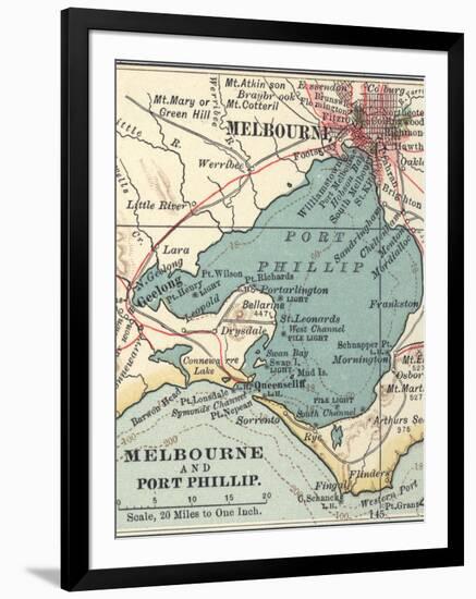 Map of Melbourne (C. 1900), Maps-Encyclopaedia Britannica-Framed Art Print