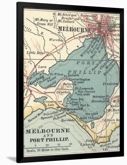 Map of Melbourne (C. 1900), Maps-Encyclopaedia Britannica-Framed Art Print