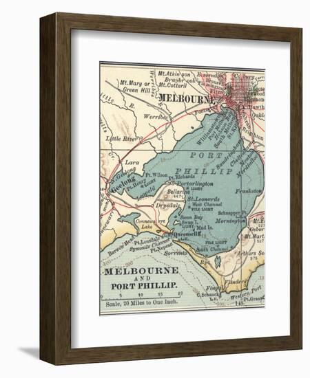 Map of Melbourne (C. 1900), Maps-Encyclopaedia Britannica-Framed Art Print