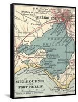 Map of Melbourne (C. 1900), Maps-Encyclopaedia Britannica-Framed Stretched Canvas