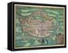 Map of Metz, from Civitates Orbis Terrarum by Georg Braun-Joris Hoefnagel-Framed Stretched Canvas