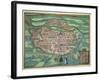 Map of Metz, from Civitates Orbis Terrarum by Georg Braun-Joris Hoefnagel-Framed Giclee Print