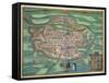 Map of Metz, from Civitates Orbis Terrarum by Georg Braun-Joris Hoefnagel-Framed Stretched Canvas