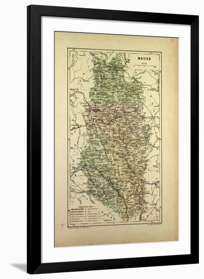 Map of Meuse France-null-Framed Premium Giclee Print