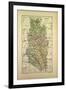 Map of Meuse France-null-Framed Premium Giclee Print