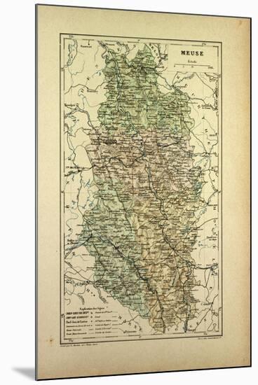 Map of Meuse France-null-Mounted Premium Giclee Print