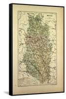 Map of Meuse France-null-Framed Stretched Canvas