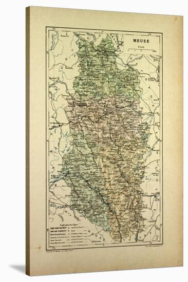 Map of Meuse France-null-Stretched Canvas