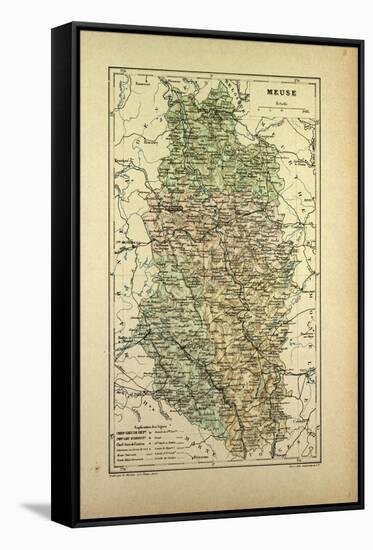 Map of Meuse France-null-Framed Stretched Canvas