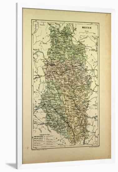 Map of Meuse France-null-Framed Giclee Print