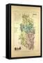 Map of Meuse France-null-Framed Stretched Canvas