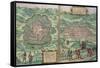 Map of Mexico and Cuzco, from "Civitates Orbis Terrarum"-Joris Hoefnagel-Framed Stretched Canvas