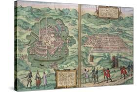 Map of Mexico and Cuzco, from "Civitates Orbis Terrarum"-Joris Hoefnagel-Stretched Canvas