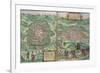 Map of Mexico and Cuzco, from "Civitates Orbis Terrarum"-Joris Hoefnagel-Framed Giclee Print