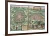 Map of Mexico and Cuzco, from "Civitates Orbis Terrarum"-Joris Hoefnagel-Framed Giclee Print