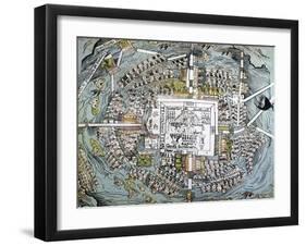 Map of Mexico City Attributed to Cortes-null-Framed Giclee Print