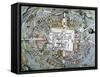 Map of Mexico City Attributed to Cortes-null-Framed Stretched Canvas