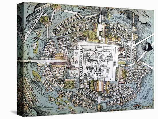 Map of Mexico City Attributed to Cortes-null-Stretched Canvas