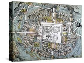 Map of Mexico City Attributed to Cortes-null-Stretched Canvas