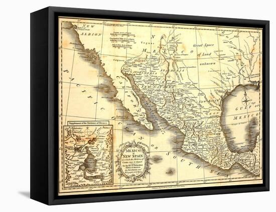 Map Of Mexico Dated 1821-Tektite-Framed Stretched Canvas