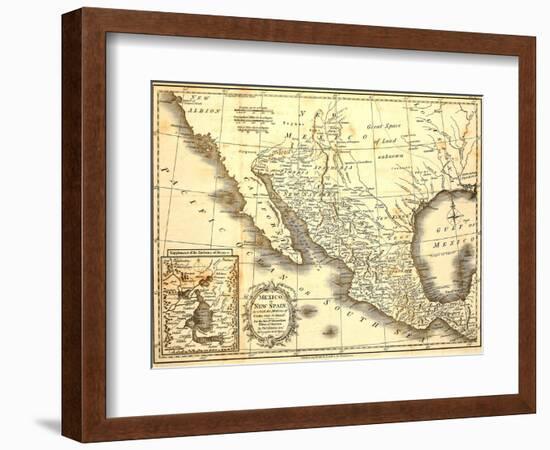 Map Of Mexico Dated 1821-Tektite-Framed Art Print