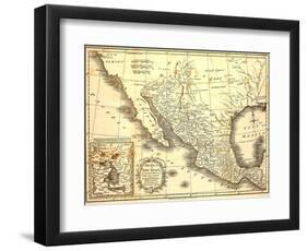 Map Of Mexico Dated 1821-Tektite-Framed Art Print