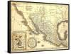 Map Of Mexico Dated 1821-Tektite-Framed Stretched Canvas