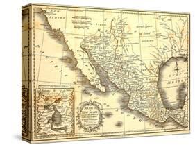 Map Of Mexico Dated 1821-Tektite-Stretched Canvas