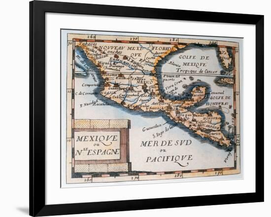 Map of Mexico or New Spain, 1625-French School-Framed Giclee Print