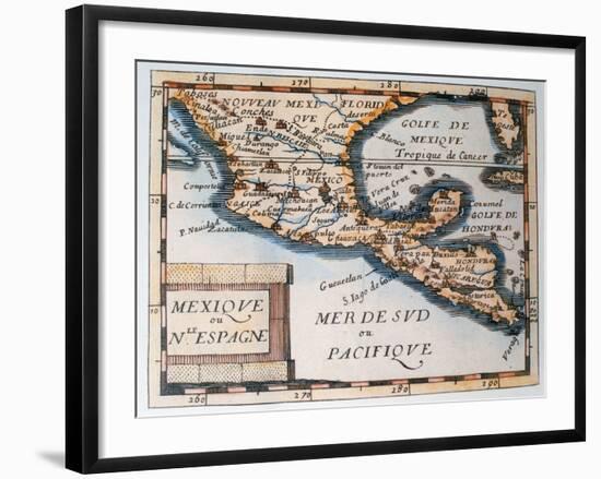 Map of Mexico or New Spain, 1625-French School-Framed Giclee Print