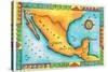 Map of Mexico-Jennifer Thermes-Stretched Canvas