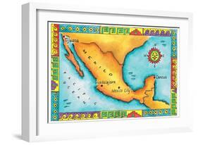 Map of Mexico-Jennifer Thermes-Framed Photographic Print