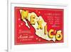 Map of Mexico-null-Framed Premium Giclee Print