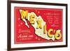 Map of Mexico-null-Framed Premium Giclee Print
